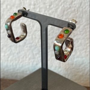 CECILE ET JEANNE SQUARE HOOP EARRINGS GLASS BEADS